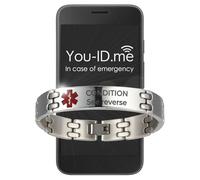 Medical Bracelet for Men, UK Medic Alert Bracelet for Dementia, Alzheimers, Diabetes, Epilepsy, Pacemaker and more. Emergency ID Bracelet feat. Customised Personalised Engraved (Brain injury)