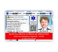 Medical Card with Photo ID, Emergency ID Card, Personalised (Allergy)