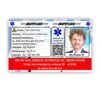 Medical Card with Photo ID, Emergency ID Card, Personalised (Anaphylaxis)