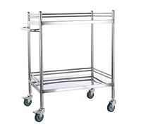Medical Cart, Stainless Steel Trolley, 2-Layer Lab Equipment Cart, Max Load 100Kg for Hospitals and Clinics, Durable Design