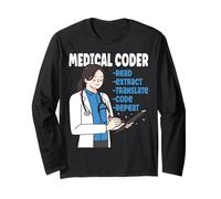 Medical Coder American Flag Clinical Coder Long Sleeve T-Shirt