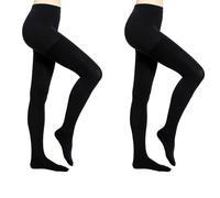 Medical Compression Tights for Women Men 20-30mHg,Closed Toe Graduated Compression Pantyhose,Opaque Waist High Compression Stockings Leggings Support Tights for Varicose Veins (2 Pairs of Black, XXL)