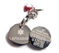 Medical Condition Keyring, Shopping Trolley Coin Engraved with Medical Condition, Inc. Emergency ID Symbol, Name and QR Code linking to FREE Updateable Online Profile (Apixaban)
