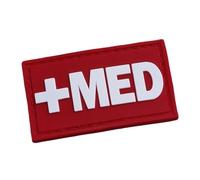 Medical Cross MED PVC Patch, Mini Red and White PVC Medical Identifier Patch with Hook-and-Loop Backing, High-Visibility Med Patch for IFAKs, First Aid Kits, Backpacks, EMS and Tactical Gear