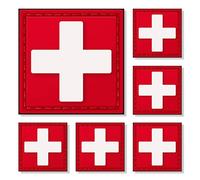 Medical Cross Patch, POWNEW Tactical First Aid Med Patches Perfect for IFAK Trauma Pouch, EMT, EMS, EDC Bag - 6 Pcs
