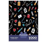 Medical Elements Jigsaw Puzzle 1000 Piece Jigsaw Puzzle Paper for Adults Medicine Tools Puzzle Game Relax 70x50cm/1000pcs