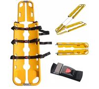 Medical Emergency Scoop Stretcher,Patient Transfer Plastic Foldable Ambulance Stretcher,Equipped with Three Adjustable Safety Straps,For Hospital,Clinic,Home,Sporting Events,