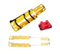 Medical Emergency Stretcher, Foldable Plastic Scoop Stretcher, Portable Foldable Aluminum Scoop Stretcher, Load Capacity 159kg, 160-210cm Adjustable Length, Lightweight Stretcher+HeadImmobilizer