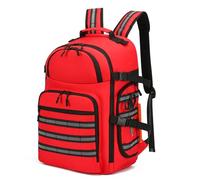 Medical Equipment Backpack,Red First Aid Bag Empty,Medical Storage Bag with Reflective Strip for EMT, EMS, Emergency Hiking Backpacking Camping Cycling Travel Car (Bag Only)
