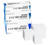 Medical Gauze Pads Assorted Sizes 2" x 2", 3" x 3", 4" x 4", First Aid Essentials, Absorbent Cotton for Dressing, 600 Pieces