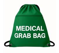 Medical Grab Bag - Water-Resistant Drawstring Emergency Kit Bag with Inner & Outer Zips - Suitable for Hospitals, Schools, Workplaces, Events & Medical Staff
