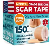 Medical Grade Silicone Scar Tape - 1.6”x150” - Visible Difference on Keloid & С-Section - Reusable Silicone Scar Sheets - Easy to Use