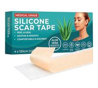 Medical Grade Silicone Scar Tape Aloe Vera | 4cm x 1.2M | Silicone Scar Sheets for After Surgery C Section Recovery, Face Treatment Gel Patches/Plasters