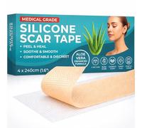 Medical Grade Silicone Scar Tape Aloe Vera | 4cm x 2.4M | Silicone Scar Sheets for After Surgery C Section Recovery, Face Treatment Gel Patches/Plasters
