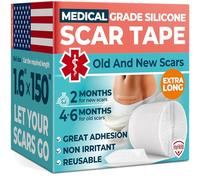 Medical Grade Silicone Scar Tape - Transparent (1.6”x150”) - Visible Difference on Surgical & Keloid Scars - Reusable Silicone Scar Sheets - Easy to Use Silicone Tape for Scars