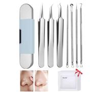 Medical Grade Stainless Steel Blackhead Remover Kit, Pro Acne Extraction Tools for Face, Safe for Whiteheads, Milia, Pimples, Extractor with Precision Tips