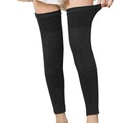 Medical Grade Thermal Over Knee Sleeve 1 Pair Unisex Elastic Lengthen Wool Pad Cashmere Knit Knee Brace Support Protector Knee Warmer Pads Legging Stockings - Pain Relief, Warming Knee (53cm)