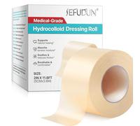 Medical Hydrocolloid Tape Roll, Hydrocolloid Bandages Roll 2" × 11.8'- for Wound Care, with Self-Adhesive, Ultra Absorbent, Cut-to-Size, Flexible & Waterproof