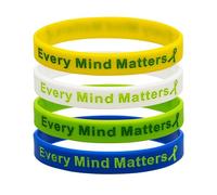 Medical ID Me (4 Pack) Every Mind Matters Mental Health Awareness Bracelet MHA Wristband (Medium (18cm))