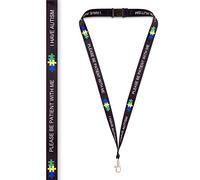 Medical ID Me I Have Autism Lanyard Autism Awareness Lanyards Autistic Travel School Holiday Alert UK (Black - Adults)