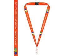 Medical ID Me I Have Autism Lanyard Teen Adults Autism Awareness Puzzle Piece Holiday