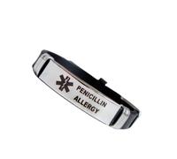 Medical ID Me - Medical Alert Silicone Bracelets Emergency Medical Awareness Epilepsy Diabetes COPD Blood Thinner Men Women Stainless Steel Adjustable (Penicillin Allergy)
