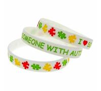 Medical ID Me Set of 3 'I Love Someone With Autism' Wristbands Bracelets Awareness Support ASD UK (3 Pack White)