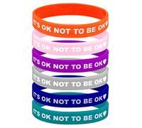Medical ID Me Set of 6 IT'S OK NOT TO BE OK silicone mental health bracelets MHA gift (Large 20cm)