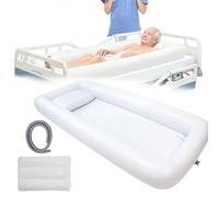 Medical Inflatable Bathtub Portable Bed for Geriatric Elderly Disabled Bedridden Patients Handicapped Adult PVC Bathtub with Drain Hose Included Air Pillow, Bath in Bed