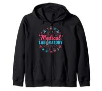 Medical Laboratory Science Microbiology Lab Artwork Zip Hoodie