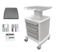 Medical Laptop Workstation Cart with Wheels, Adjustable Height Rolling Lab Trolley with Scanner Holder - Sturdy Mobile Computer Desk for Dental Clinics, Hospitals, Offices & Medical Labs (KSJ008)