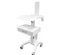 Medical Laptop Workstation Cart with Wheels, Adjustable Height Rolling Lab Trolley with Scanner Holder - Sturdy Mobile Computer Desk for Dental Clinics, Hospitals, Offices & Medical Labs (KSJ007)