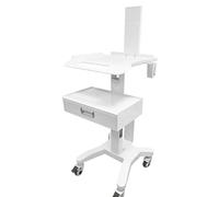 Medical Laptop Workstation Cart with Wheels, Adjustable Height Rolling Lab Trolley with Scanner Holder - Sturdy Mobile Computer Desk for Dental Clinics, Hospitals, Offices & Medical Labs (KSJ005)