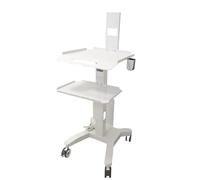 Medical Laptop Workstation Cart with Wheels, Adjustable Height Rolling Lab Trolley with Scanner Holder - Sturdy Mobile Computer Desk for Dental Clinics, Hospitals, Offices & Medical Labs (KSJ003)