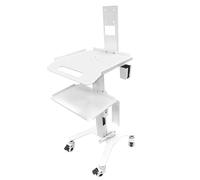Medical Laptop Workstation Cart with Wheels, Adjustable Height Rolling Lab Trolley with Scanner Holder - Sturdy Mobile Computer Desk for Dental Clinics, Hospitals, Offices & Medical Labs (KSJ002)