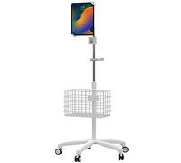Medical Mobile Stand - CTA Heavy-Duty Medical Mobile Floor Stand & Accessories for iPad 7 - 9 Gen 10.2”, 12.9” iPad Pro, 11”, iPad Mini 5/6, Samsung A8 & Other 7-13-Inch Tablets - White (PAD-SHFSWAO)