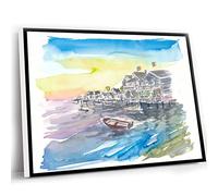 Medical Office Decor,Farmhouse Living Room Decor,Nantucket Nautical Amazing Waterfront Scene Wall Decoration Edition Fine Art Print Watercolor Prints Painting,12x16 Inch UnFramed Wall Art