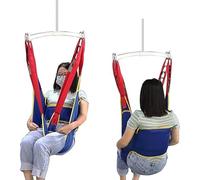 Medical Patient Lift Sling with Commode Opening & Padded Divided Leg Design, 4-Point Support Walking Sling for Toileting, Showering and Walking Assistance, for Bariatric & Elderly Care L