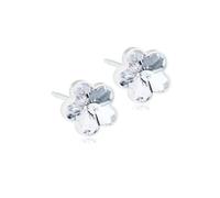 Medical Plastic Hypoallergenic Stud Earrings - Flower 6mm, Crystal - Nickel Free, Medical Grade, Waterproof, Sweat-Proof, Everyday Wear