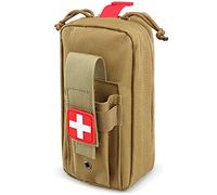 Medical Pouch, Rip-Away EMT First Aid Pouch IFAK Trauma Kit Everyday Carry Survival Bag Include Cross Patch (Khaki)