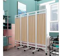 Medical privacy screen 4-Panel Mobile Room Divider with Wheels, Folding Iron Frame for Clinics, Salons, and Health Museums - Durable Nylon Silk Fabric Partition