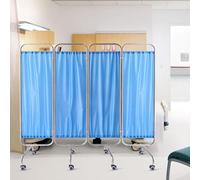Medical Privacy Screen,4 Panel Mobile Room Dividers and Folding Privacy Screens with Wheels for Emergency Room, Ward, Hospital Partition Privacy Separator Wall