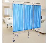 Medical Privacy Screen,4 Sizes Foldable Stainless Steel Medical Screen Curtains, Mobile Room Divider Curtains on Wheels for Emergency Room, Ward, Beauty Salon, Clinic (150)