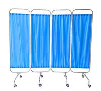 Medical Privacy Screen, Foldable & Movable Medical Screens on Wheels, Stainless Steel Indoor Divider Screen, for Hospital Clinics ICU Care Center School Medical Room (Blue, 4 Panel)
