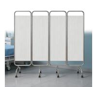 Medical Privacy Screen,Foldable Room Divider Curtains on Wheels,4 sizes Stainless Steel Privacy Screen,for Emergency, Wards, Care Rooms, Beauty Salons (White, 200cm x 180cm)