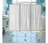 Medical Privacy Screen,Foldable Room Divider Curtains on Wheels,4 sizes Stainless Steel Privacy Screen,for Emergency, Wards, Care Rooms, Beauty Salons (White, 150cm x 180cm)