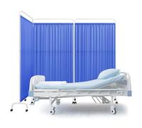 Medical Privacy Screen Foldable Room Divider with Lockable Wheels Ideal for Care Homes and Healthcare Facilities SpaceSaving Design for Enhanced Patient Privacy