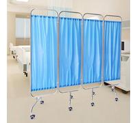 Medical Privacy Screen,Foldable Stainless Steel Medical Screen Curtains,3/4 Panel Mobile Room Dividers with Universal Wheels for Emergency Room, Ward, Beauty Salon, Clinic(200)