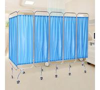 Medical Privacy Screen, Foldable Stainless Steel Medical Screen Curtains, 6Panel Mobile Room Dividers with Universal Wheels for Emergency Room, Ward