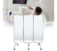Medical Privacy Screen,Folding Stainless Steel Medical Privacy Screen Waterproof Fabric Mobile Medical Room Divider on Lockable Caster for Hospital Clinics Care Center (White, 150cm)
